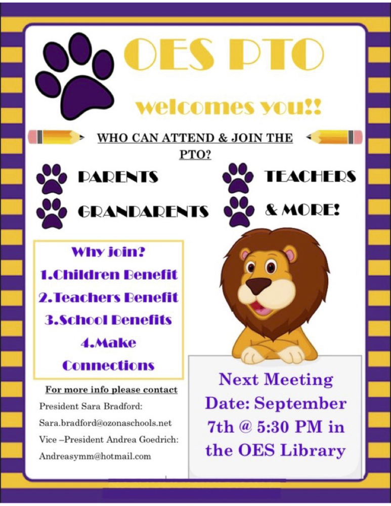PTO Meeting Ozona Middle School