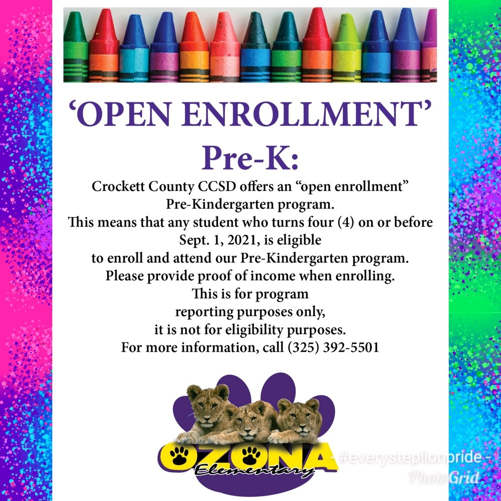 Pre K Open Enrollment 