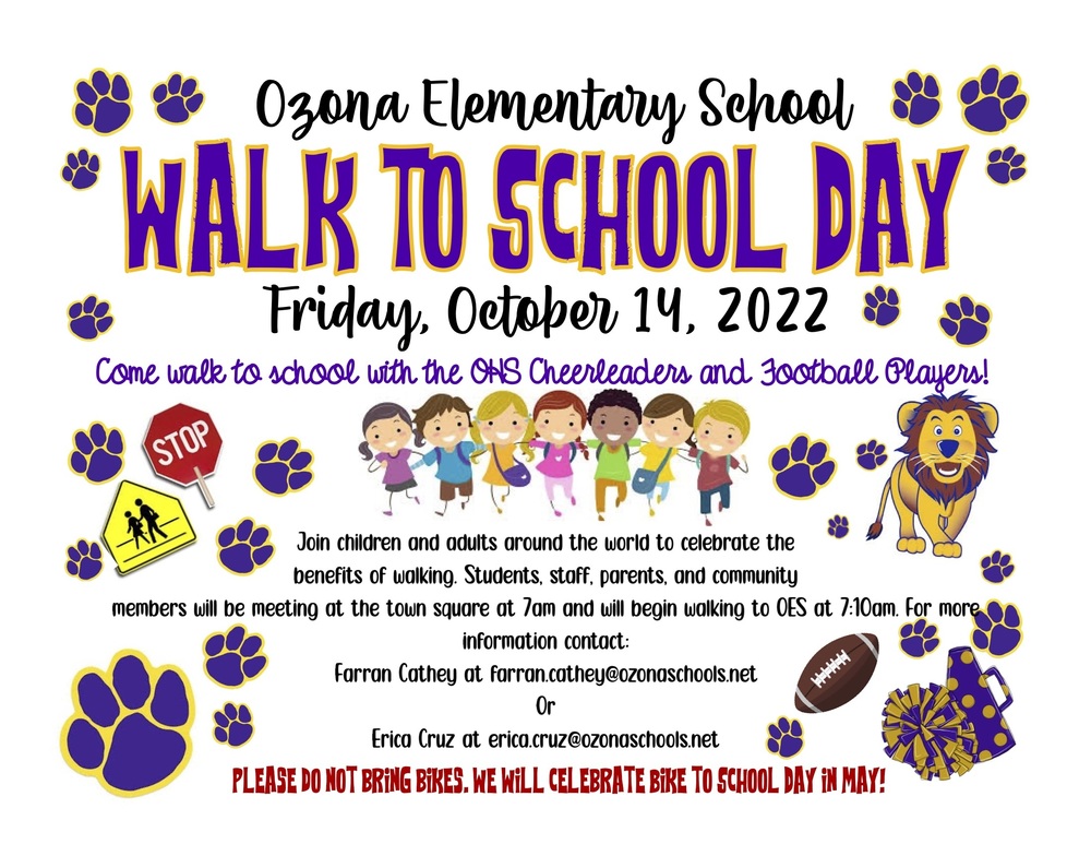 Walk to School Day Ozona Elementary School