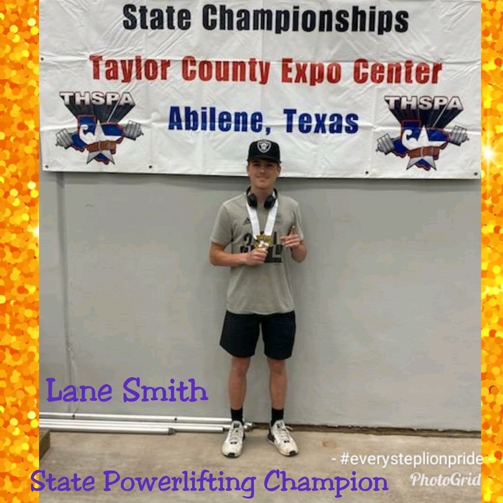 Lane Smith 2021 Powerlifting State Chamption